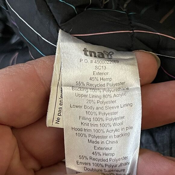 𝅺aritzia TNA blue long winter jacket coat parka XS - Picture 7 of 12